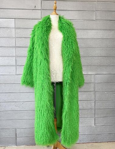 Women's Fluffy Faux Fur Long Overcoat Winter Spring Warm Outwear Parka Coat in Kuwait