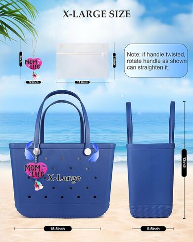 X-Large Beach Rubber Bag مع سحر ، حقيبة يد أصلية مقاومة للماء للرياضة الحديثة في الهواء الطلق in Kuwait