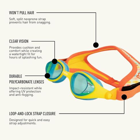 FINIS Dragonfly Goggles - Underwater Swimming Goggles for Kids - UV Protection - Anti-Fogging - Swim Goggle for Children Ages 3-8 - Shark Camo in Kuwait