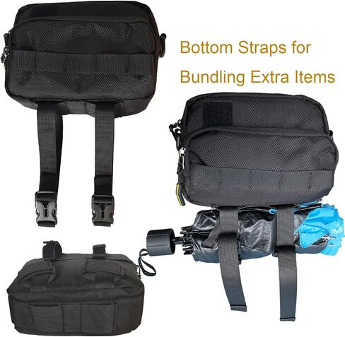 Motorcycle Handlebar Pouch - Front Handle Bar Storage Bag for Forks and Saddle - Moto Accessory Compatible with Cruiser Softail Dyna Sportsters Dirt Bike - Black in Saudi Arabia