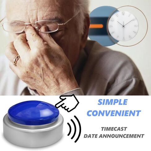 ساعة زر ناطق كبيرة، ساعة منبه تتحدث تخبر الوقت واليوم والتاريخ، ساعة منبه تتحدث مع التحكم في مستوى الصوت، هدية منبه للأم والأب وكبار السن وكبار السن والمكفوفين in Kuwait