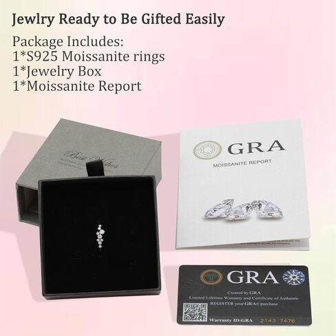 Rings for Women 9 Stone Moissanite Gypsophila S925 Silver Gold Plated Rings 0.3CT VVS1 Moissanite Diamond Christmas Birthday Anniversary Alentine's Day Trendy Jewelry for Women in Saudi Arabia