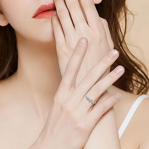 حلقات للنساء 9 Stone Moissanite Gypsophila S925 Silver Gold Rings 0.3ct VVS1 Moissanite Diamond Christmas Anniversary Nevely Nevely Neguredy Jewelry for Women in Kuwait