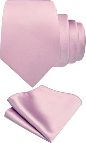 GUSLESON 3.15"（8cm） Mens Tie Set Solid Pure Color Necktie and Pocket Square Set in Gift Box in Saudi Arabia
