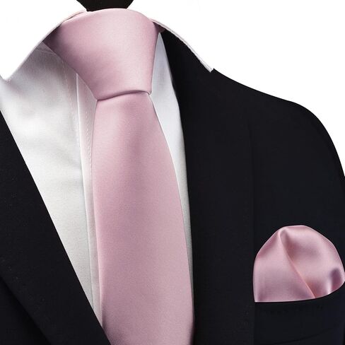 GUSLESON 3.15"（8cm） Mens Tie Set Solid Pure Color Necktie and Pocket Square Set in Gift Box in Saudi Arabia