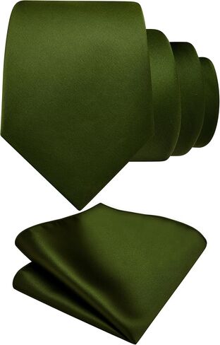 GUSLESON 3.15"（8cm） Mens Tie Set Solid Pure Color Necktie and Pocket Square Set in Gift Box in Saudi Arabia