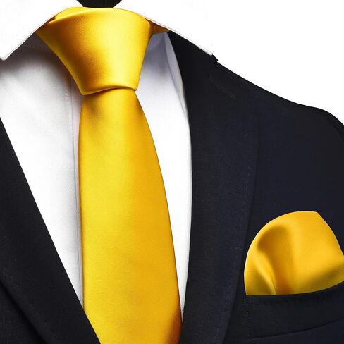 GUSLESON 3.15"（8cm） Mens Tie Set Solid Pure Color Necktie and Pocket Square Set in Gift Box in Saudi Arabia