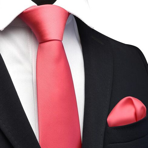 GUSLESON 3.15"（8cm） Mens Tie Set Solid Pure Color Necktie and Pocket Square Set in Gift Box in Saudi Arabia
