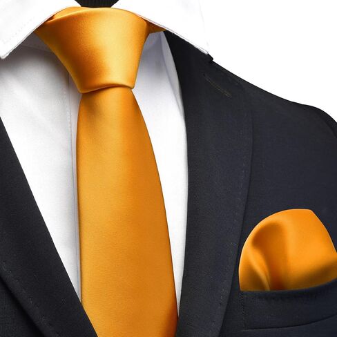 GUSLESON 3.15"（8cm） Mens Tie Set Solid Pure Color Necktie and Pocket Square Set in Gift Box in Saudi Arabia