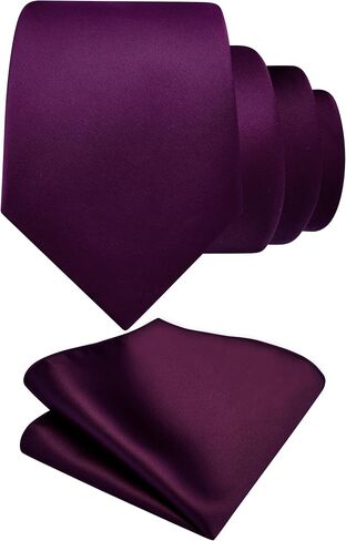 GUSLESON 3.15"（8cm） Mens Tie Set Solid Pure Color Necktie and Pocket Square Set in Gift Box in Saudi Arabia