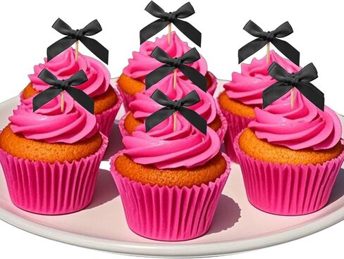 قبعات القوس الوردي الكب كيك ، كعكة القوس الوردي توبيبر ديكورات عيد ميلاد ، 482pcs mini bowknot cupcake اختيارات ل coquett in Kuwait