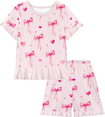 LQSZ Girls Pajamas مجموعة الصيف طفل الأميرة PJS الأكمام القصيرة ملابس النوم للأطفال الصغار 3-10 سنوات in Kuwait