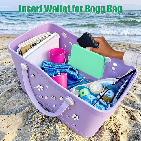 إكسسوارات AIRSA التي تم تعيينها لحقيبة BOGG ، حامل الهاتف إدراج محفظة لحقيبة BOGG مع حقيبة سحاب كبيرة من السيليكون ، 2 مساءً السنانير الرئيسية وسحر 12 مساءً لأكياس شاطئ المطاط ، والأرجواني in Saudi Arabia