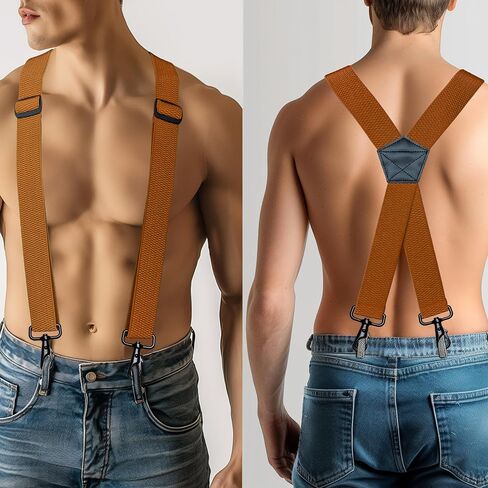 1.48" Wide Heavy Duty Suspender with 4 Swivel Hooks for Jeans Pants in Saudi Arabia