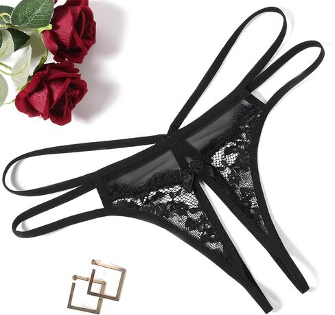 ملخصات دانتيل من Avidlove Women Lace Lace Mesh Mesh Hollow Out G-String Thongs T-Back inflear 1-4 Pack in Kuwait