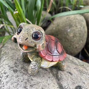 Turtle Outdoor Garden Decor - تماثيل حديقة خارجية للمنزل ، الفناء ، الفناء ، الفناء الخلفي ، شرفة لعيد الأم ، عيد ميلاد للنساء ، هدايا أمي