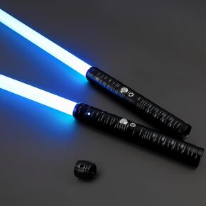 Lightsabers 2 حزمة المعادن مصباح أضيء للبالغين الأطفال القابلة لإعادة الشحن 2 في 1 المبارزة المصابيح مع 15 لونا للأطفال عيد ميلاد هالوين كوزبلاي