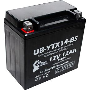 بطارية YTX14 -BS - بطارية دراجة نارية ، بطارية ATV 12V 12AH ، UTV ، 4 Wheeler ، Snowmobile ، بطاريات PowerSports - متوافقة مع Honda Rancher 350 ، Buell Blast