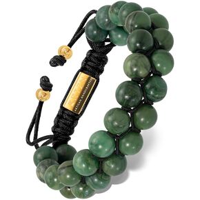 RTZN® Jade Bracelet for Men – Premium Artisan Handcrafted Authentic Dark Green Jade Bracelet (Havana)