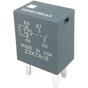 6 -pack 68083380AA RELAY 12VDC 35A 4 -Pin SPST Automotive Relay - متوافق مع Dodge و Jeep و Chrysler (لـ RAM 1500 ، Wrangler) - إصلاح مضخة الوقود ، مروحة التبريد و P0524/P0113 أخطاء