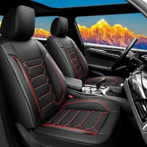 أغطية مقعد السيارة متوافقة مع Hyundai Tucson 2010-2025. جلد مقاوم للماء وتنفس. متوافق مع الوسادة الهوائية وسهلة التثبيت. الكل - واقي وسادة مقعد الطقس (مجموعة كاملة ، أسود)