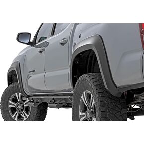 Rough Country Sport Style Fender Flares for Toyota Tacoma (2016-2023) - Flat Black, Set of 4