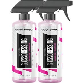 Legendary Gloss Dressing 16oz - Tire Shine Spray & Plastic Restorer - Water Based & Non-Greasy Interior/Exterior Detailing Spray - Trim, Rubber, Vinyl & Plastic Restorer for Cars (2Pack)