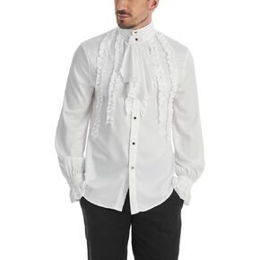 TZMAPU Men's Gothic Medieval Renaissance Vampire Costume Victorian Steampunk Shirt