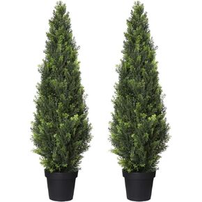 Tall Topiary Cedar Artificial for Outdoor, UV Resistant Faux Cypress- Beautiful and Realistic Pines for Outdoor Front Porch Decor, Fake Evergreen Pine Sunlight Resistant for Home Decoration