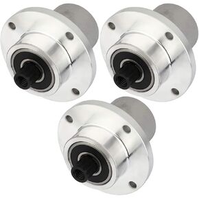 Spindle Assembly with Pulley Fit for Hustler FasTrak 42" FasTrak 44", FasTrak 48", FasTrak 52"; Mini Z 36", Mini Z 42", Mini Z 44", Mini Z 52"; Super Mini Z 52", 783506 285-989, Set of 3