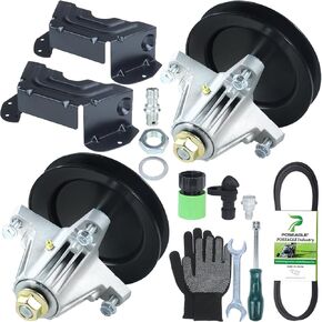 2 Pack Pre-Greased 918-04822B Spindle Assembly with 954-04060C Belt Replaces 918-04822, 918-04822A, 918-04889, 918-04889A for Cub Cadet LTX1040 LTX1042 LT4200 LT1500 LT2000 T1000 Tractors