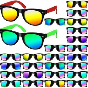 Kids Sunglasses Bulk, Neon Kids Sunglasses Party Favors with UV 400 Protection for Boys Girls Pool Party Supplies