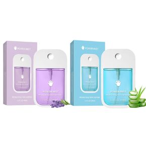 2PCS Power Mist Hand Hand Laintizer ، طاقة محمولة MIST مرطبة اليدين اليدوي حجم الرش حجم سفر ، مطهر يدوي الجيب ينظف يديك (الأزرق والأرجواني)