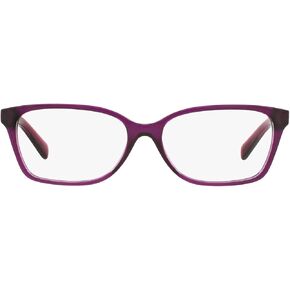 Michael Kors Women's MK4039 India Rectangular Prescription Eyewear Frames, Transparent Purple/Demo Lens, 54 mm