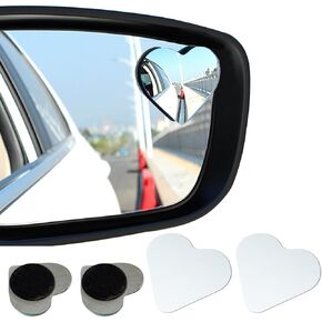 Heart Shaped Blind Spot Mirrors for Cars – Convex Rearview Mirror with Cute Heart Design, Universal Fit Stick-On Side Mirror for Enhanced Safety – Perfect for Cars, SUVs, Trucks