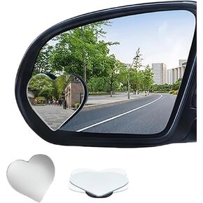 Heart Shaped Blind Spot Mirrors for Cars – Convex Rearview Mirror for Enhanced Safety – Universal Fit Stick-On Side Mirror with Cute Heart Design – Perfect for Cars, SUVs, Trucks