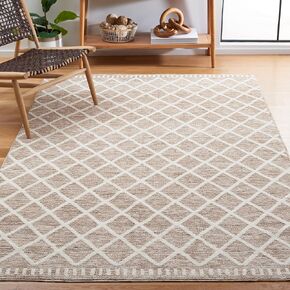 سجادة SAFAVIEH Easy Care Collection - 2'3" x 6'، بيج وعاجي، تصميم Boho Trellis، لا يتساقط ويسهل العناية به، يمكن غسله في الغسالة، مثالي للمناطق ذات الحركة العالية في غرفة المعيشة وغرفة النوم (ECR116B)