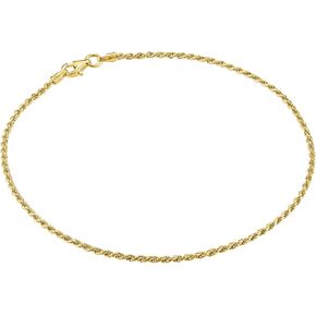 KISPER Gold Ankle Bracelets for Women, 18K Gold Plated 925 Sterling Silver Anklets, Waterproof Tarnish Resistant, Curb/Rope/Figaro/Mariner Chain, 9, 10, 11 Inch