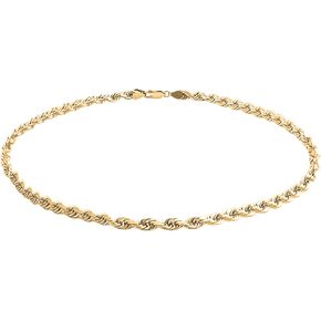 Savlano 14K Solid Gold Italian Chain Figaro, Rope, Mariner, Box, Cuban 14 Karat Anklet for Women Comes With Gift Box - Made in Italy in Kuwait