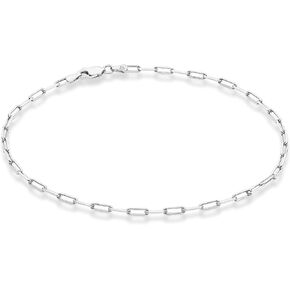 Miabella Solid 925 Sterling Silver 2.5mm Paperclip Link Chain Anklet Ankle Bracelet for Women, Made in Italy