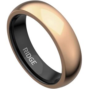 The Ridge Tungsten Rings For Men - Mens Wedding Band - Strong, Durable and Scratch-Resistant Rounded 6mm Ring With Silicone Band
