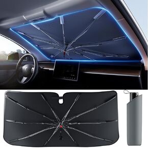 [2025 ترقية] Weektic Windshield Sun Shade [UPF50+ Crystal Nano Reflector] حماية السيارة من أضرار أشعة الشمس ، ظلال شمس المظلة لشاحنة سيارات سيارات الدفع الرباعي ، حافظ على باردة ومريحة ، متوسطة (57 "L x 31" W)