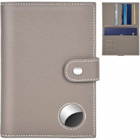 Genuine Leather Passport Holder for Travel Women/Men, Passport Wallet with Airtag Slot and RFID Blocking Card Slots,Travel Essentials Anti-Lost