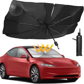 Sedan SUV Car Sun Shade for Windshield UV Rays and Heat Sun Visor Protector,Foldable Windshield Sun Shade Umbrella,Keep Car Cool,Easy to Use/Store,57''x 31''