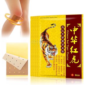 بقع النمر - 40pcs الجص النمر الصيني النمر الأحمر ، تصحيح الظهر بقع الحرارة فائقة القوة لمفصل العضلات من كتف الرقبة الركبة 5 حزم 8 لكل منهما