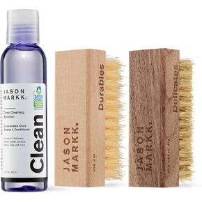 Jason Markk Essential Kit & Homates حزمة فرشاة تنظيف الأحذية ، وأحذية من 3 قطع ومجموعة منظف أحذية رياضية ، وتنظيف عميق ، وآمن ، وآمن للجلد ، والجلد ، والطبيد ، والقطن ، والحياكة