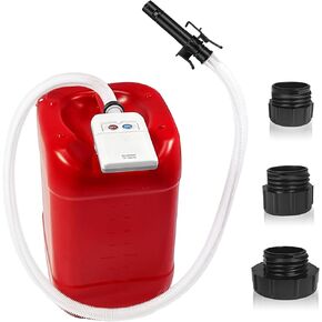 Fuel Transfer Pump with Auto-stop Sensor (3.2GPM), Battery Powered Siphon Pump for Gasoline, Portable Fluid Transfer Pump for Oil, Gasoline, Diesel - 3 Sizes of Adapter Cap