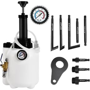 Transmission Fluid Pump (3L), Oil Filling Filling System Fluid Transfer Pump Tool with 8 Aluminum Alloy adaptersTransmission Fluid Extractor