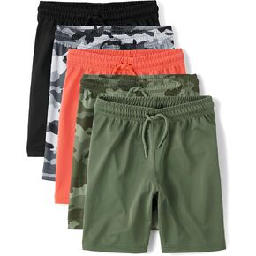 The Children's Place,Boys,Athletic Basketball Shorts,Camo/Solid 5-Pack,Medium