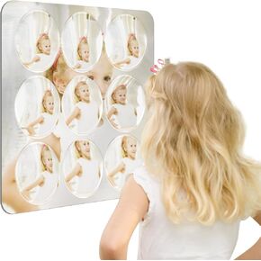 Sensory Wall Mirror for Toddlers: Unbreakable Kids Mirror for Wall - 9 Bubbles Sensory Mirror for Sensory Room, Daycare, Nursery